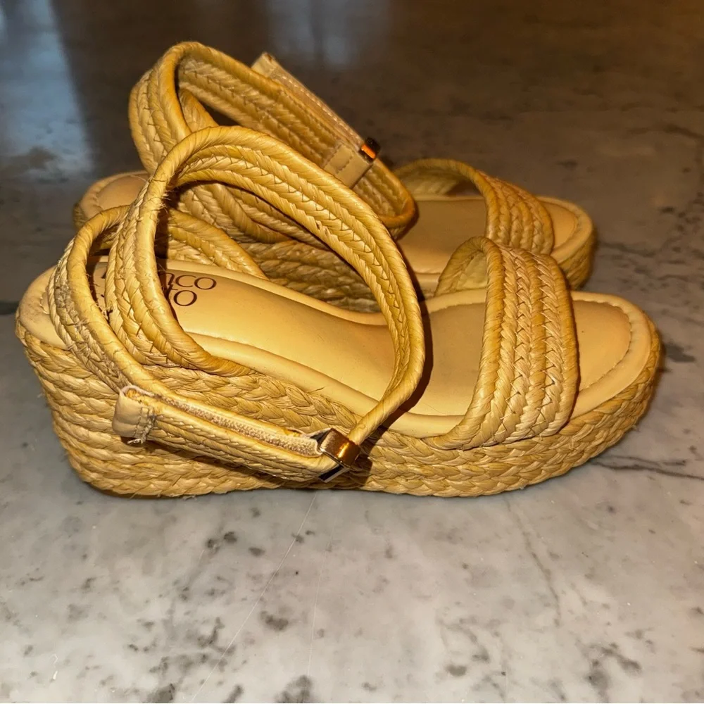 Franco Sarto Pina Espadrille Wedge Sandals Natural Tan 8